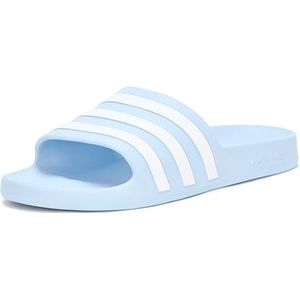 adidas Unisex Adilette Aqua Slide Sandal, Blue/White/Blue, 9 US Men