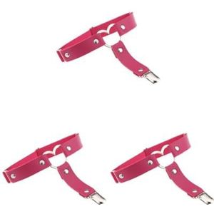 Amabro bruidskousenband, kousenband voor het huwelijk met kantboog, elastisch kantkousenband voor de bruid voor het vrijgezellenfeest, roze, One size