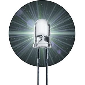 Lumetheus LED 10mm kleur wit 140000mcd 5 stuks witte lichtgevende diodes ca. 3V diode 2 pin LEDs behuizing helder