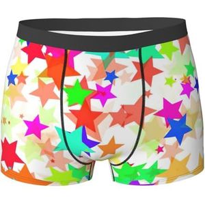 EdWal Kleurrijke sterren print heren atletisch ondergoed, heren ondergoed, boxerslip, zacht ondergoed, Zwart, XXL