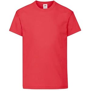 Fruit of the Loom Unisex Kids Originele T-shirt met korte mouwen en ronde hals, Red (Rot), 7-8 jaar