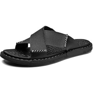 Zomerschoenen for heren Casual herensandalen Ademende strandschoenen Dubbele herenslippers Koelere schoenen (Color : Black3, Size : 44)