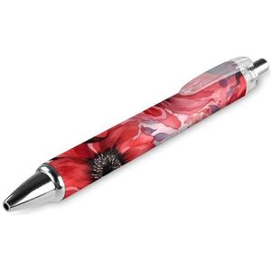 Rode Bloem Balpennen Blauwe Inkt Rolling Balpen Gladde Schrijven Pen voor Kantoor School 1 STKS