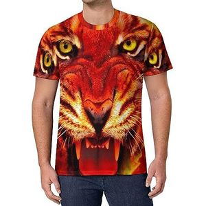 Animal Tiger Face Heren T-shirt met korte mouwen casual ronde hals T-shirt mode zomer tops