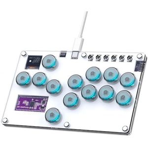 QPSJXN Romoral 13 Arcade Joystick Controller compatibel met PC Switch -Android mobiele telefoons PS4- en PS3-games (GD-13 Black Keycap)