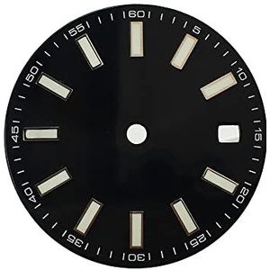 Mod Horloge Onderdelen 29mm Digitale Steriel Zwart Zilver Blauw Sterke Groene Lichtgevende Index Dial Fit voor 2836 8215 3804 Beweging (zwart), Modern