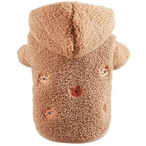 Hond Kattenjas Fleece Huisdierenkleding Kapmantel Donshondenkleding for huisdieren Hond Chihuahua Yorkie Mopshondkleding (Color : Brown, Size : L 5-6kg)