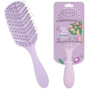 Altéax Blissy Bloom Haarborstel voor het ontwarren van het haar met anti-klitborstels + ontwarrende spray 100 ml - gladmakende borstel voor het haar, ideaal voor het ontwarren van het haar (paars)