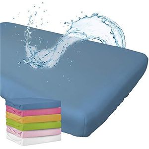 WhizProducts Hoeslaken met geïntegreerde matrasbeschermer 60 x 120 cm (blauw) voor babybed