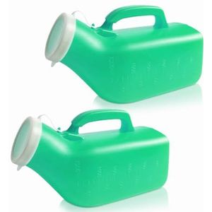 Urinezakken, Urine flessen, draagbare urinoirs for mannen, lekvrij 1200ml for ziekenhuis, incontinentie, buiten, auto, reizen(Green2men)