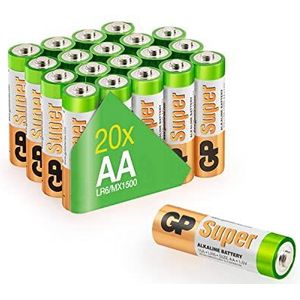 GP TONER Batteries GP5508 03015AS20 GP15AET-2VS20 Mignon (AA) batterij alkaline mangaan 1,5 V 20 stuks, groen