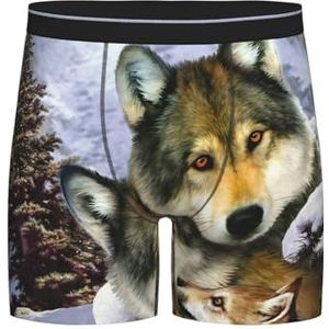 GRatka Boxer slips, heren onderbroek Boxer Shorts been Boxer Slip Grappige nieuwigheid ondergoed, dieren dieren wolf, zoals afgebeeld, XXL