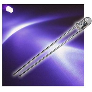 world-trading-net - 25 LED's 3 mm waterhelder uv super helder SET, light-emitting diode, bedraad, diode lichtgevend, als onderdeel