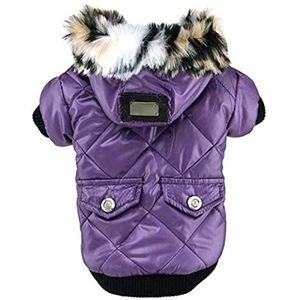 UKKO Hondenjas Winter Hondenkleding Warm Dikke Jas Jas Voor Puppy Huisdier Bont Hoodie Voor Kleine Middelgrote Honden Chihuahua Bulldog Kleding Z, Xxl