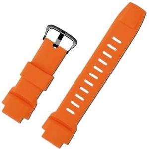 18mm vervangende horlogeband geschikt for Casio PROTREK PRG-260/550/250/500 PRW-3500/2500/5100 waterdichte siliconen zwarte band (Color : Orange-black, Size : 18mm)