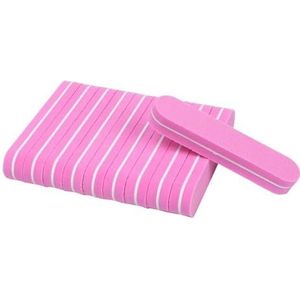 schuurgereedschap sponsblok, 50 stuks mix kleur mini nagelvijl buffers spons 100/180 grit dubbel(Pink)