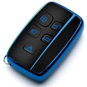 Sleutelbehuizing houder TPU Autosleutel Case Cover Shell Siliconen Voor Land Voor Rover Voor Range Rover Sport Evoque Voor Freelander Voor Discovery Voor Jaguar XF XJ XE Sleutelbehuizing(Blue)
