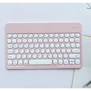 QPSJXN Draadloos Bluetooth-toetsenbord compatibel met 10 inch tablets, telefoons en pc's, compatibel met Pro 11 Air 10.2 10.9 en Matepad-apparaten (roze)
