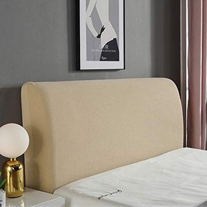 Stretch bed hoofdeinde Cover hoofdeinde, Elastisch gewatteerde hoofdeindehoezen Maïsfluwelen bedhoofdhoezen Bedhoofdhoes Achterkant for thuishotelbed(Khaki,220 cm bed)