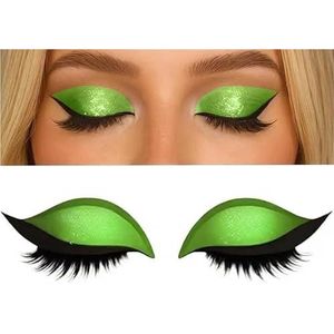Reusable 3 Pair Eye Shadow Eyelash Patch 2-In-1 Eye Makeup Sticker With False Lashes & Shadow Waterproof Cosmetic Tools(Green_3 Pairs)