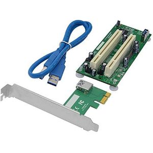 Jeirdus PCI Express naar PCI-adapterkaart - PCIe naar 2 PCI-converteradapter met laag profiel/halve hoogte beugel