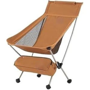 Lichtgewicht viskruk, draagbare klapstoel, visstoel met verstelbare poten, opvouwbare campingstoel met gaasrug en schouderband (Color : Yellow-M)