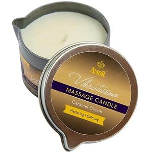VIBRATISSIMO Massagekaars Caramel Cream 50ml I Kaars met karamelgeur I Kaars ontspanning I gemaakt van natuurlijke grondstoffen & met kokosolie I geschikt voor gevoelige huid I Massage Candle