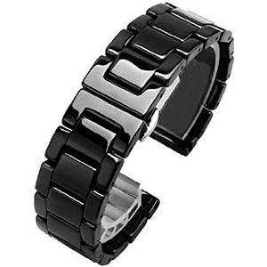 LUGEMA 20mm 22mm Ceramics Armband Compatibel met Samsung Galaxy Horloge4 44mm 40mm Band/Galaxy Horloge 4 Klassieke 46mm 42mm / Galaxy Watch3 45 mm riem (Color : 3-bead black, Size : 22mm)