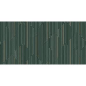 behang grafische lijnen groen 106 cm x 10 m - van Sanders & Sanders