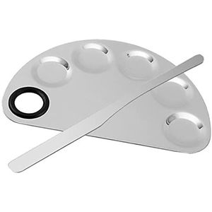 Professionele Make-up het Mengen Palet Opnieuw te gebruiken voor bloost Pigment Beginners, Halve Ronde L-Spatel