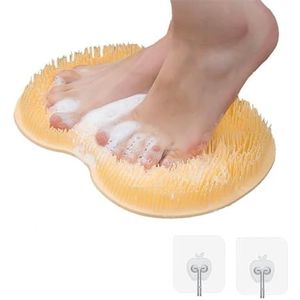 Voetrug Reinigingspad, 2024 Nieuwe Douche Voetrug Scrubber Mat met Antislip Zuignappen, Wandgemonteerde Voetschrobbermat, Siliconen Exfoliërende Badkamer Wassen Voetpad Scrubber voor Mannen en Vrouwen