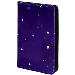 Gepersonaliseerde paspoorthouder paspoorthoes paspoort portemonnee reizen Essentials ruimte sterrenhemel Galaxy paars, Meerkleurig, 11.5x16.5cm/4.5x6.5 in