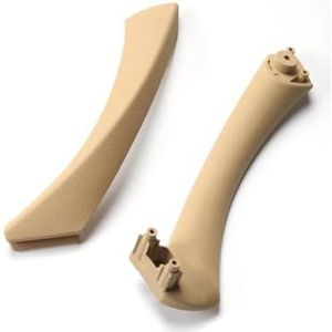 Deurgrepen binne Auto-interieur passagiersdeurgreep koolstofvezel voor BMW 3-serie E90 E91 E92 316 318 320 325 328i 2004-2012 Deurgreepset(Beige-Set-Left)