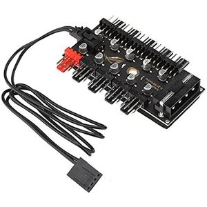 PWM-ventilatorhubs, 10-kanaals moederbordventilatorbesturingskaart met computerbehuizing en 4-pins PWM-koelventilator hub set lijnbord