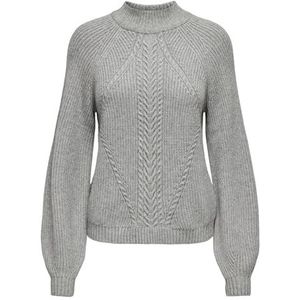 Only - ONLKATIA LS DETAIL HIGHNECK CC KNT - Trui - Medium Grey Melange - Lange Mouwen