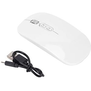 Draadloze Muis, Ultradunne 1600 Dpi, Draadloze Intelligente Stem AI Optische Muis, Ergonomische Computer Gaming Kantoormuizen, voor Pc, Laptop (Wit)