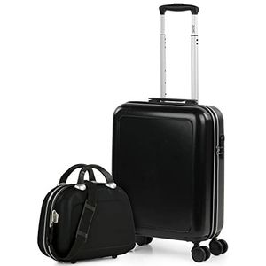 ITACA - Koffer Set - Reiskoffer set. Kofferset voor Elke Reis Handbagage & Trolley Koffers met Wielen - Ultiem Reisgemak 702650B, Zwart