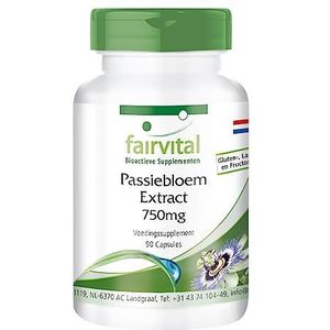 Fairvital | Passiebloem extract capsules 750mg voedingssupplement - HOOG GEDOSEERD - VEGAN - 90 capsules - gestandaardiseerd op 2% flavane