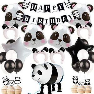 Panda Partij Decoraties Cupcake Toppers Panda Wandelen Mylar Ballon Hoofdband Ballonnen voor Panda Beer Verjaardag Party en Baby Douche benodigdheden