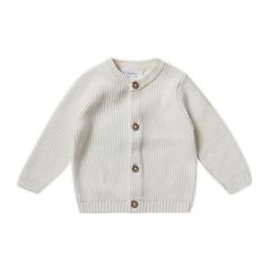 Stellou & friends Vest voor meisjes en jongens met knopen in houtlook | Hoogwaardige babykleding van 100% katoen - IV V, wit II, 50/56 cm