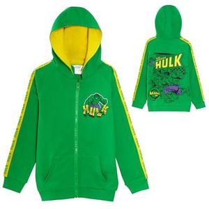 Marvel The Incredible Hulk Boys Hooded Jacket Avengers Kids Zip Hoodie Maat, Groen, 5-6 jaar