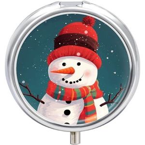 Draagbare Pillendoos Pil Case Xmas Sneeuwpop Reizen Pillendoos Kleine Pil Case Dagelijkse Pil Container Pil Organizer Pocket Geneeskunde Doos Leuke Pil Case