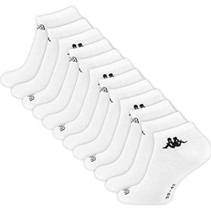 Kappa 6-9 of 12 paar originele sneaker sportsokken zwart, wit - Cottonprime, 12 paar - wit, 43-46 EU