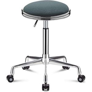 KUANGGE Rolling Kruk 360 Graden Roterende Lifting Verstelbare Hoogte Stoel Heavy Duty met Wielen voor Salon Spa Home Office Rvs Kruk
