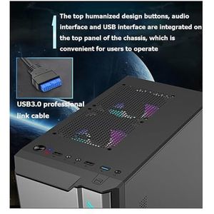 Mid-Tower Gaming Case ATX Micro-ATX, Desktop Computer Case, Dubbel Gehard Glazen Paneel Verticale GPU Beugel Ondersteunt Waterkoeling(Black)