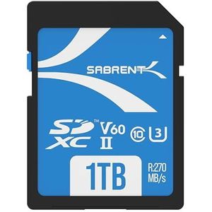 SABRENT Rocket V60 1TB SD-geheugenkaart UHS-II R270MB/s W170MB/s (SD-TL60-1TB)
