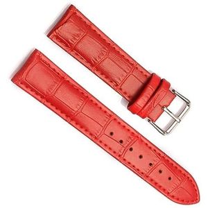 dayeer Zachte lederen horlogeband Horlogeband voor Tissot Horlogeband voor Seiko Accessoires Polsband (Color : Red, Size : 21mm)