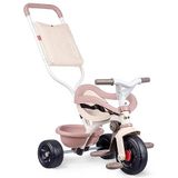 Smoby - Driewieler Be Fun Comfort roze - Kinderfiets vanaf 10 maanden - Uitbreidbaar - Ouderhengel met tas - Veiligheidsbeugel - 740417