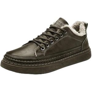 Generisch Stijlvolle vrijetijdsschoenen voor heren, ademende comfortabele schoenen van PU-leer voor de lente, sneakers en skateschoenen, Bruine pluche, 39 EU