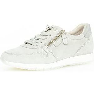 Gabor Low-top sneakers voor dames, lage schoenen, uitneembaar voetbed, beste pasvorm, Grijs Light Grey Silver, 40 EU